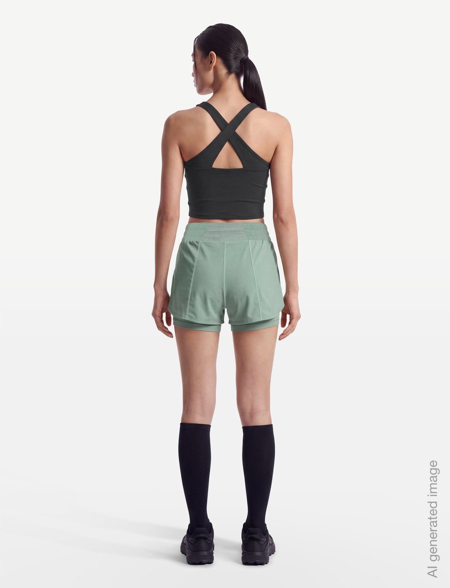 Nike - Nike One Dri-Fit 3IN 2N1 SHORT - træningsshorts - steam/white - 4