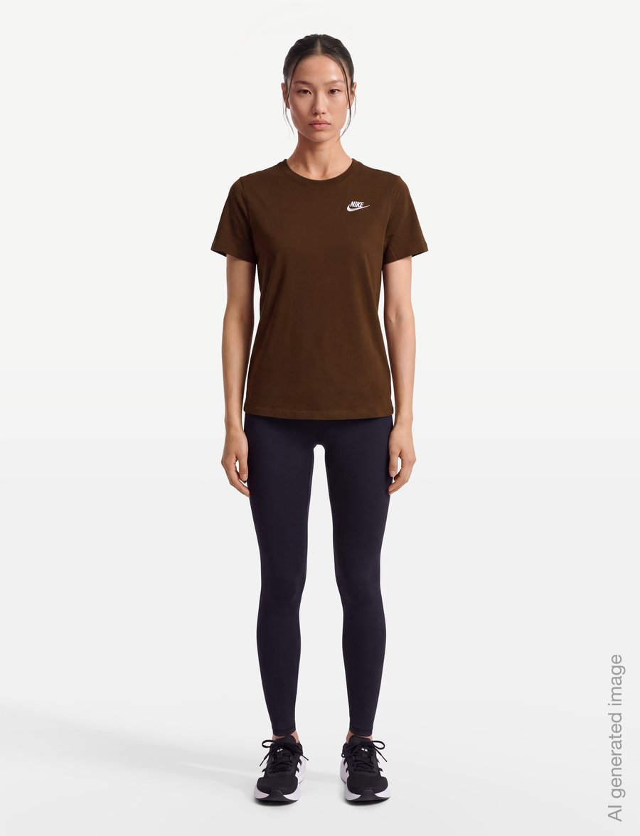 Nike - W NSW CLUB SS TEE - t-shirts - cacao wow - 0
