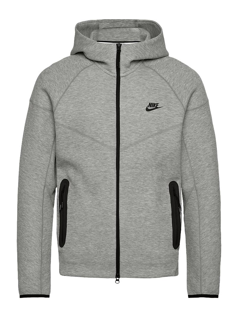 Nike - Tech Fleece Windrunner Full-Zip Hoodie - huvtröjor - dark grey heather/black. - 0