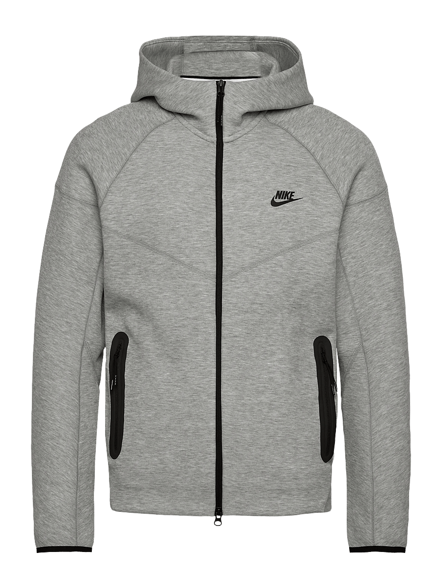 Nike - Tech Fleece Windrunner Full-Zip Hoodie - toppar - dark grey heather/black. - 0
