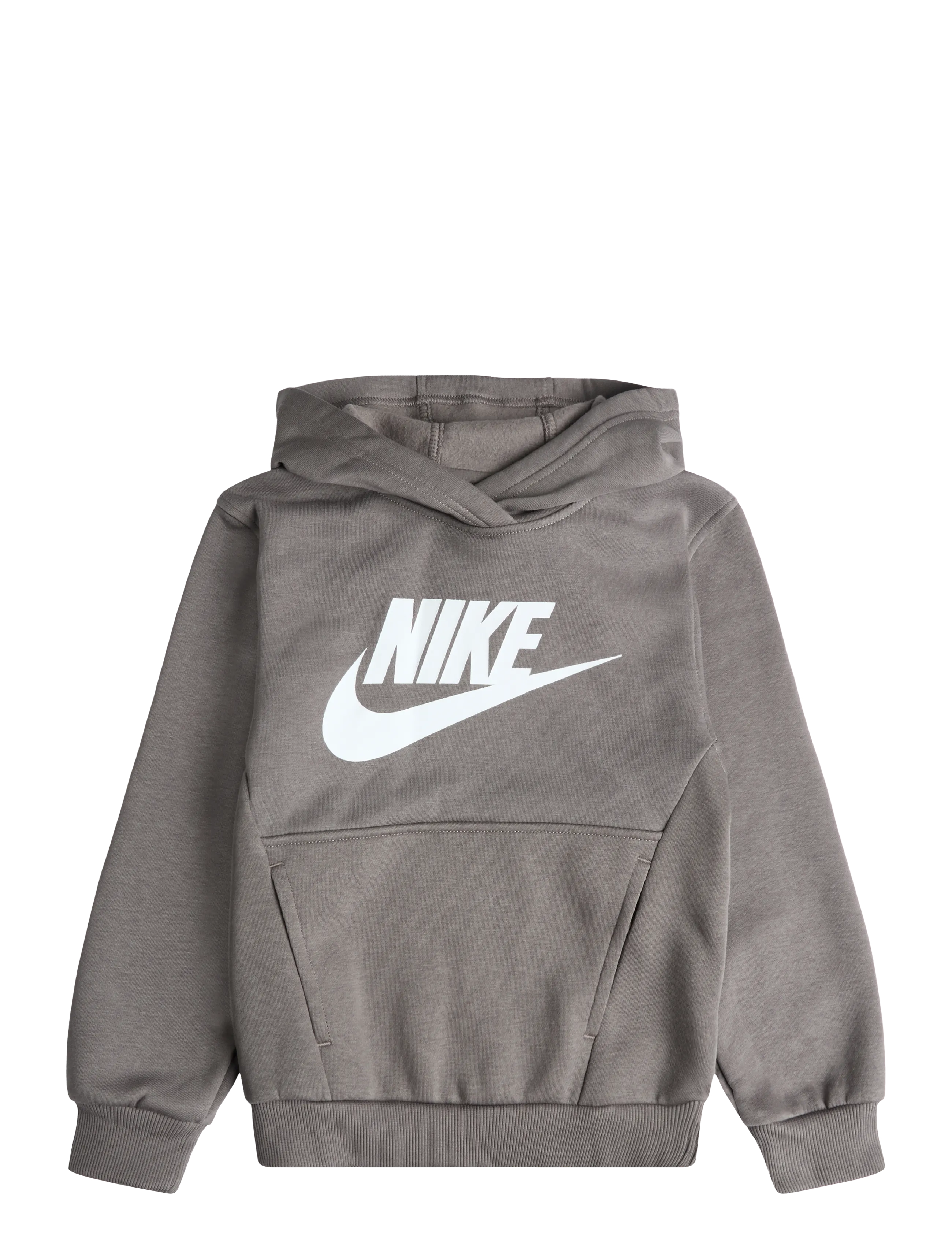 Nike K NSW CLUB FLC HDY HBR - Sweatshirts & Kapuzenpullover - CAVE STONE/WHITE / grey
