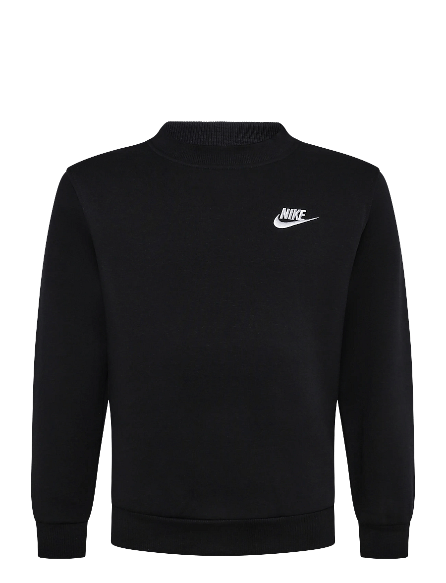 Nike - K NSW CLUB FLC CREW LS LBR - sweatshirts - black/white - 0
