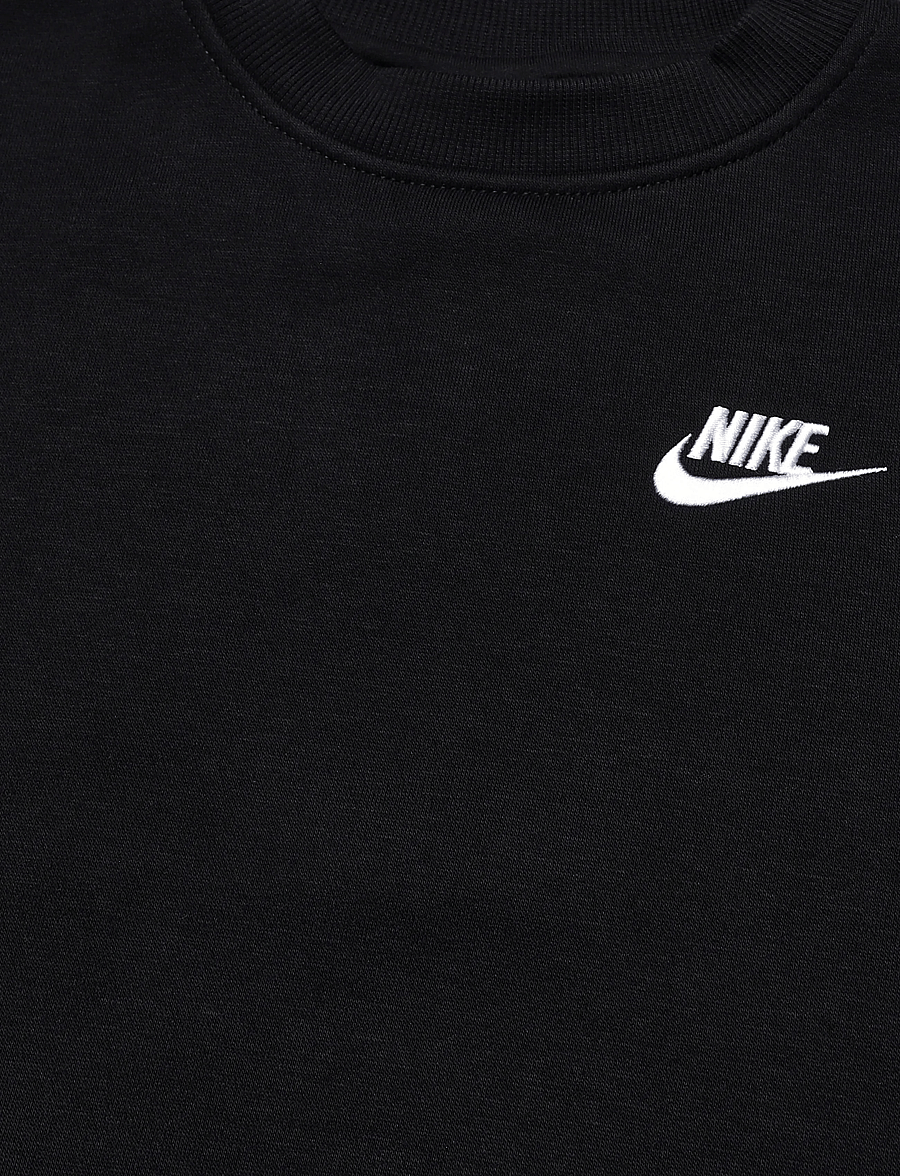 Nike - K NSW CLUB FLC CREW LS LBR - sweatshirts - black/white - 2