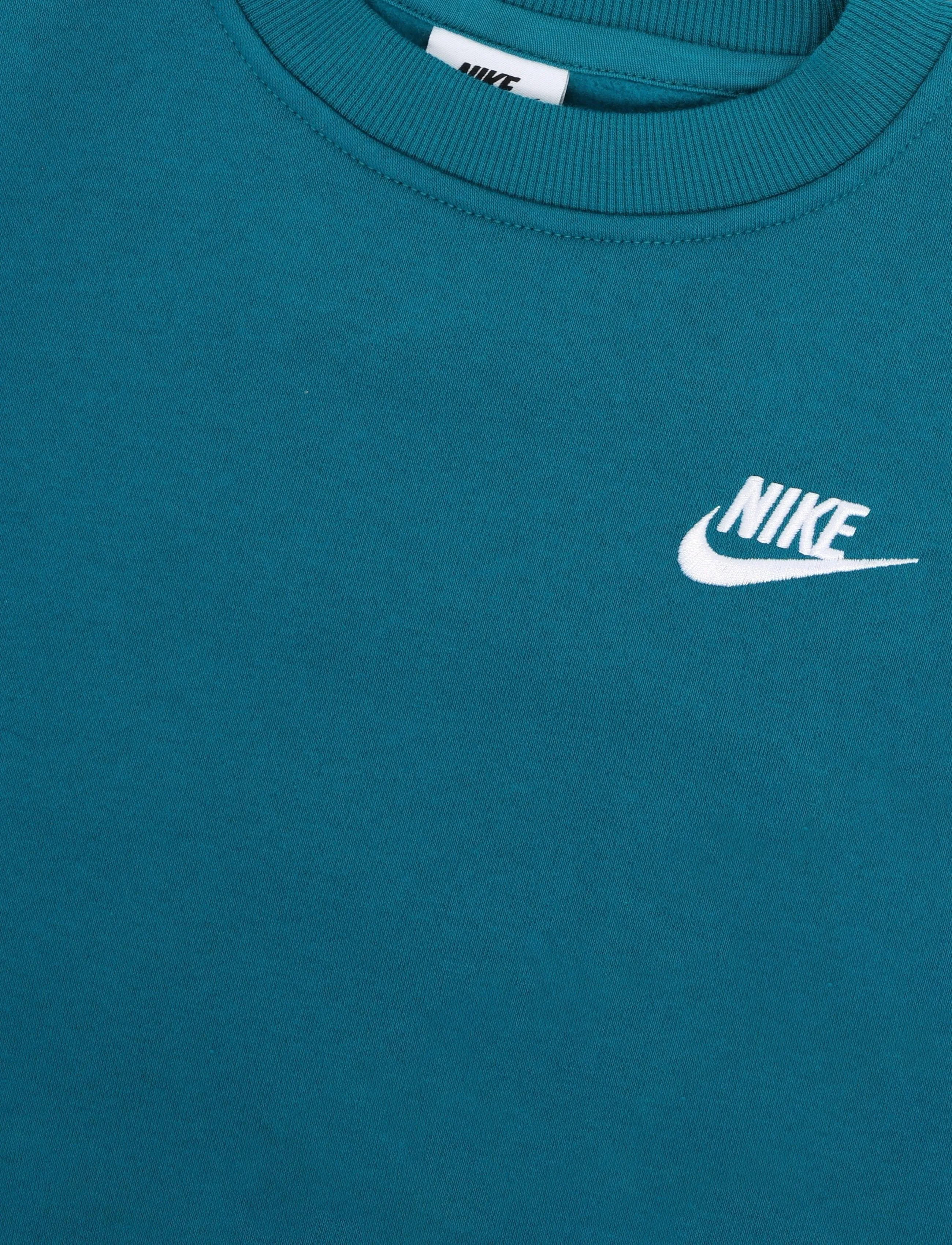 Nike - K NSW CLUB FLC CREW LS LBR - sweatshirts - bright spruce/white - 2