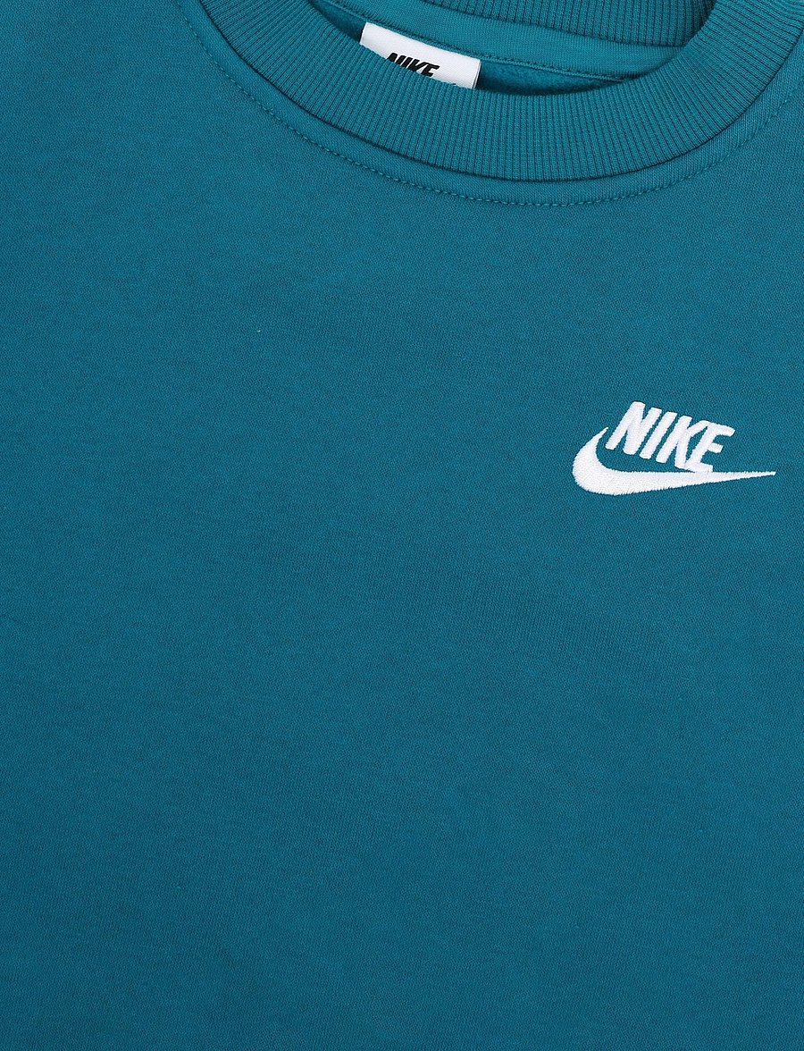 Nike - K NSW CLUB FLC CREW LS LBR - sweatshirts - bright spruce/white - 2