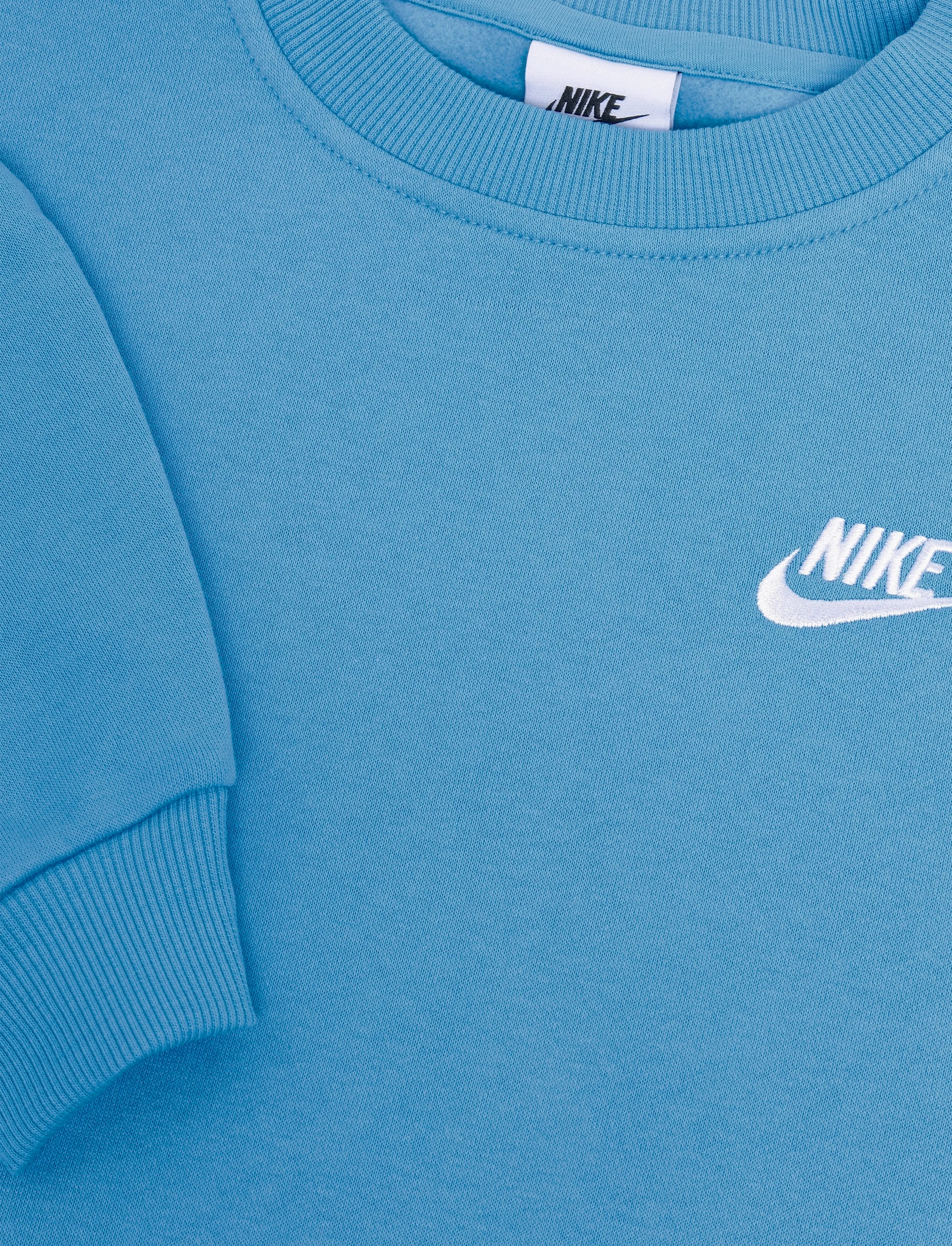 Nike - K NSW CLUB FLC CREW LS LBR - sweatshirts - football blue/white - 2