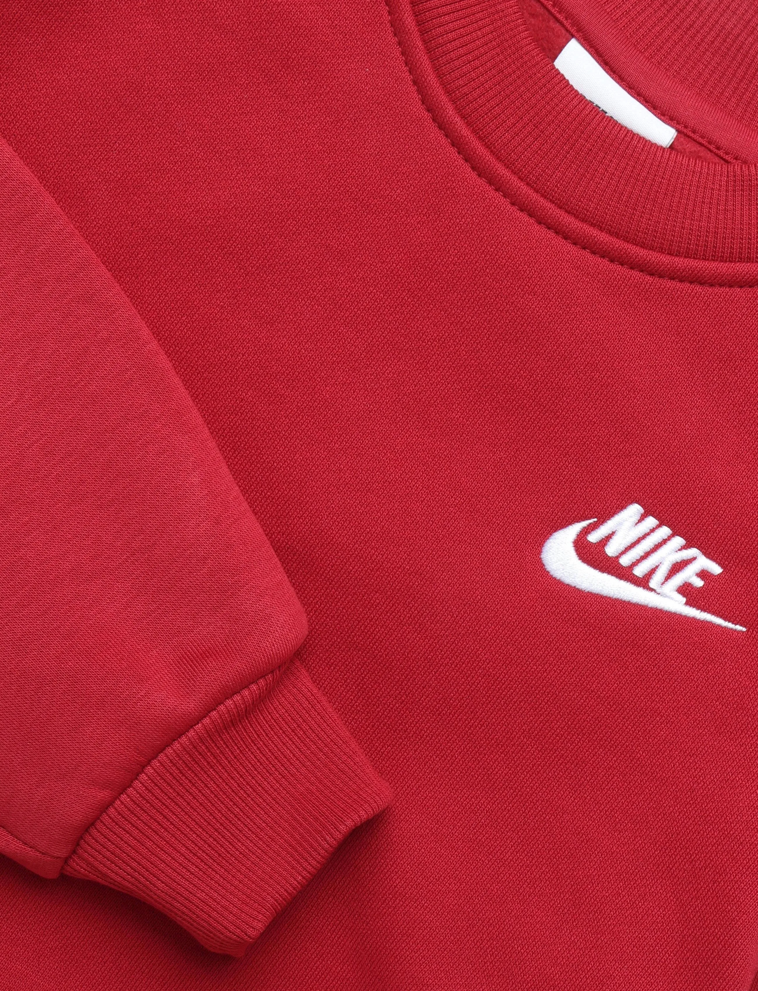 Nike - K NSW CLUB FLC CREW LS LBR - herbstliche kleidung - tough red/white - 2