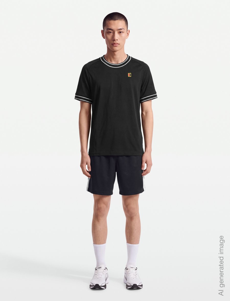 Nike - NikeCourt Heritage Tennis Top - oberteile & t-shirts - black - 0