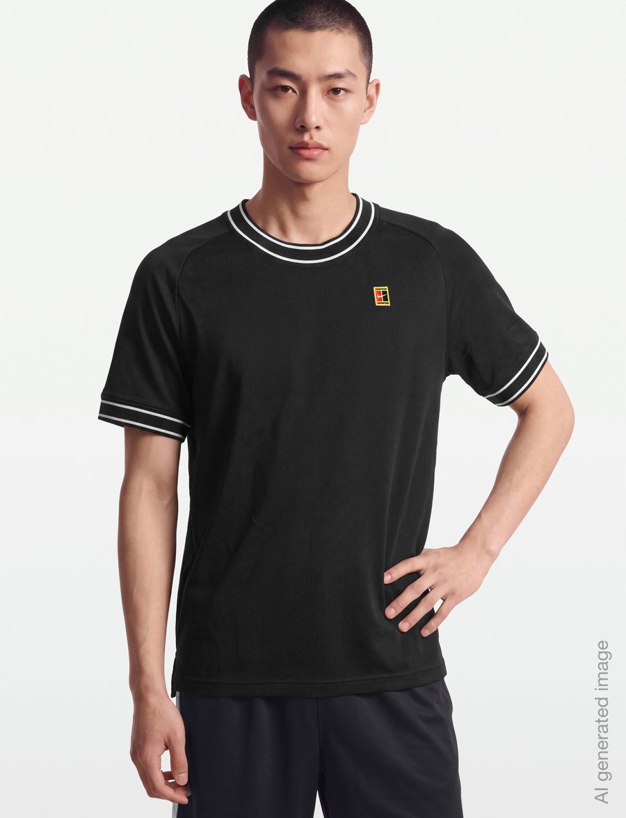 Nike - NikeCourt Heritage Tennis Top - oberteile & t-shirts - black - 3