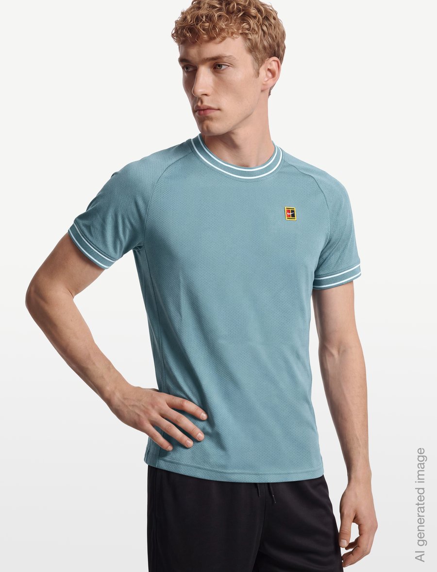 Nike - NikeCourt Heritage Tennis Top - oberteile & t-shirts - smokey blue - 3