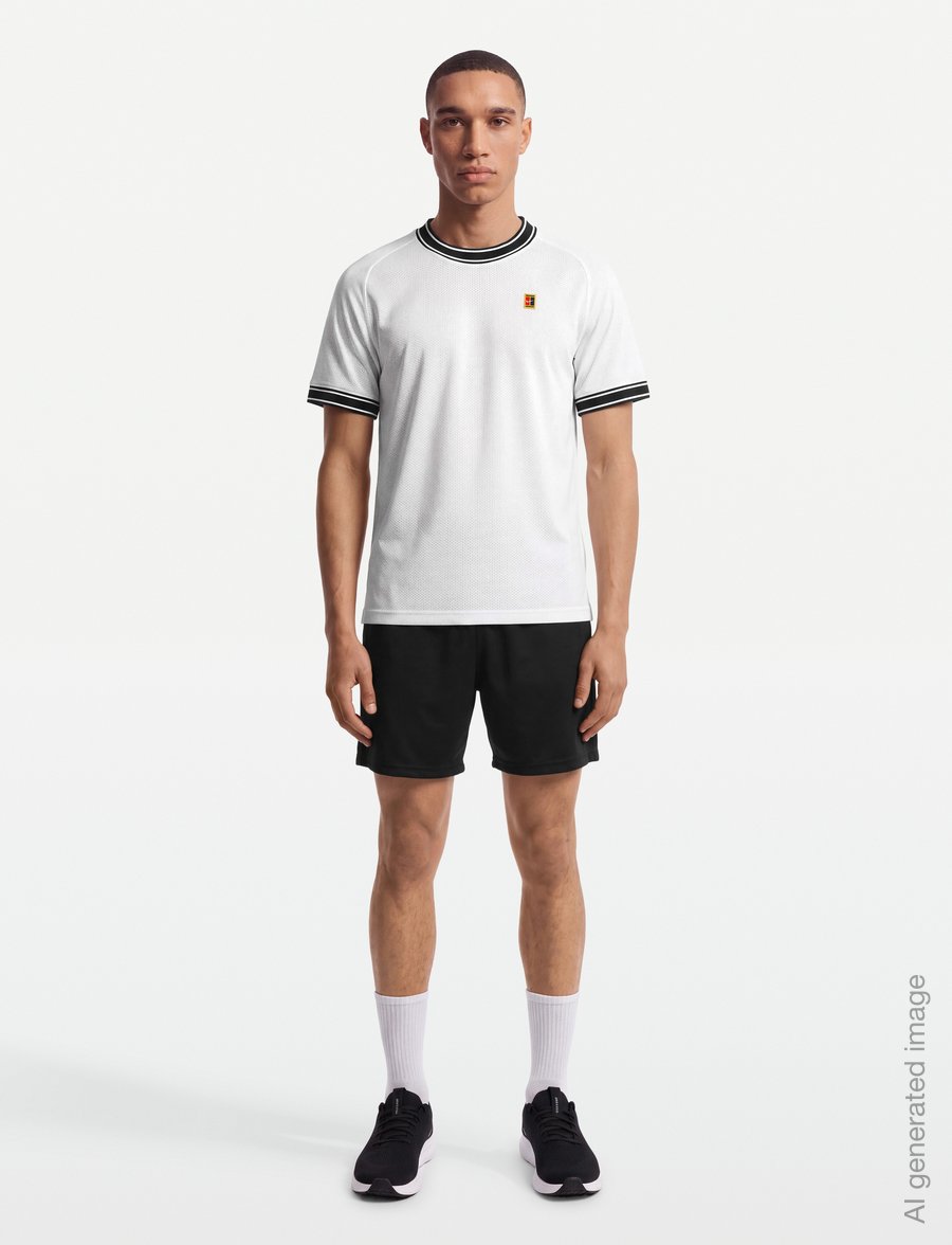 Nike - NikeCourt Heritage Tennis Top - oberteile & t-shirts - white/black - 0