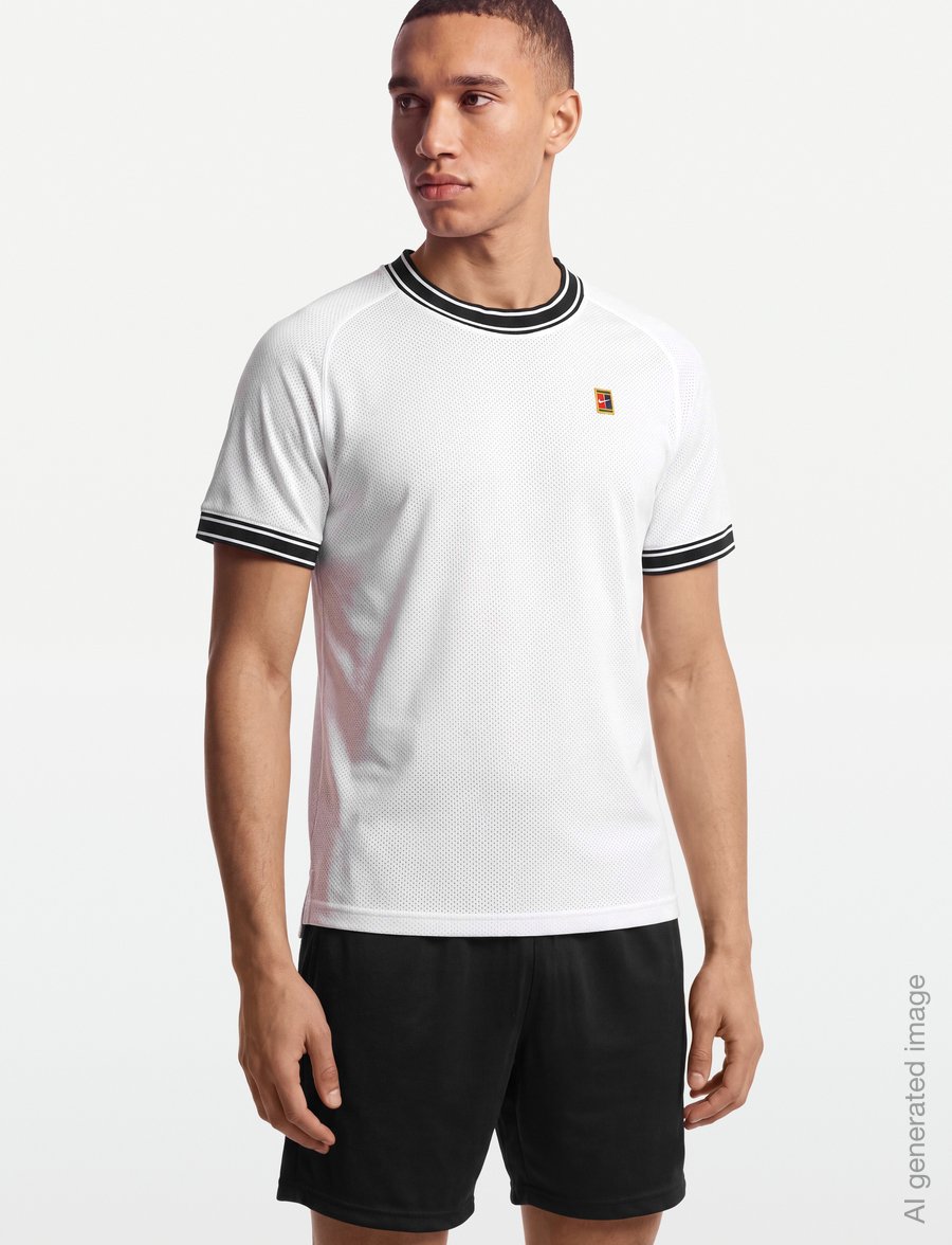 Nike - NikeCourt Heritage Tennis Top - oberteile & t-shirts - white/black - 3