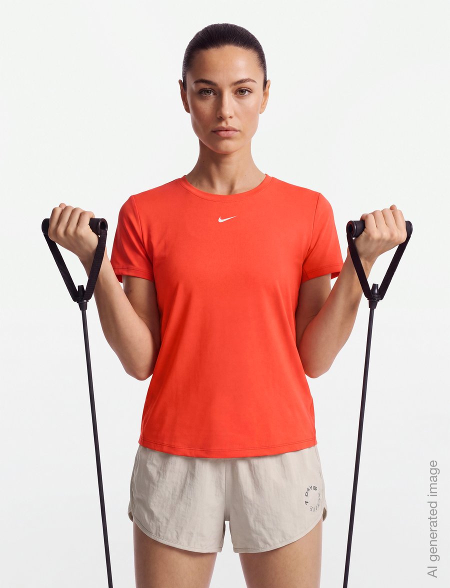 Nike - Nike One Classic Dri-Fit Top - t-shirts - lt crimson/white - 3