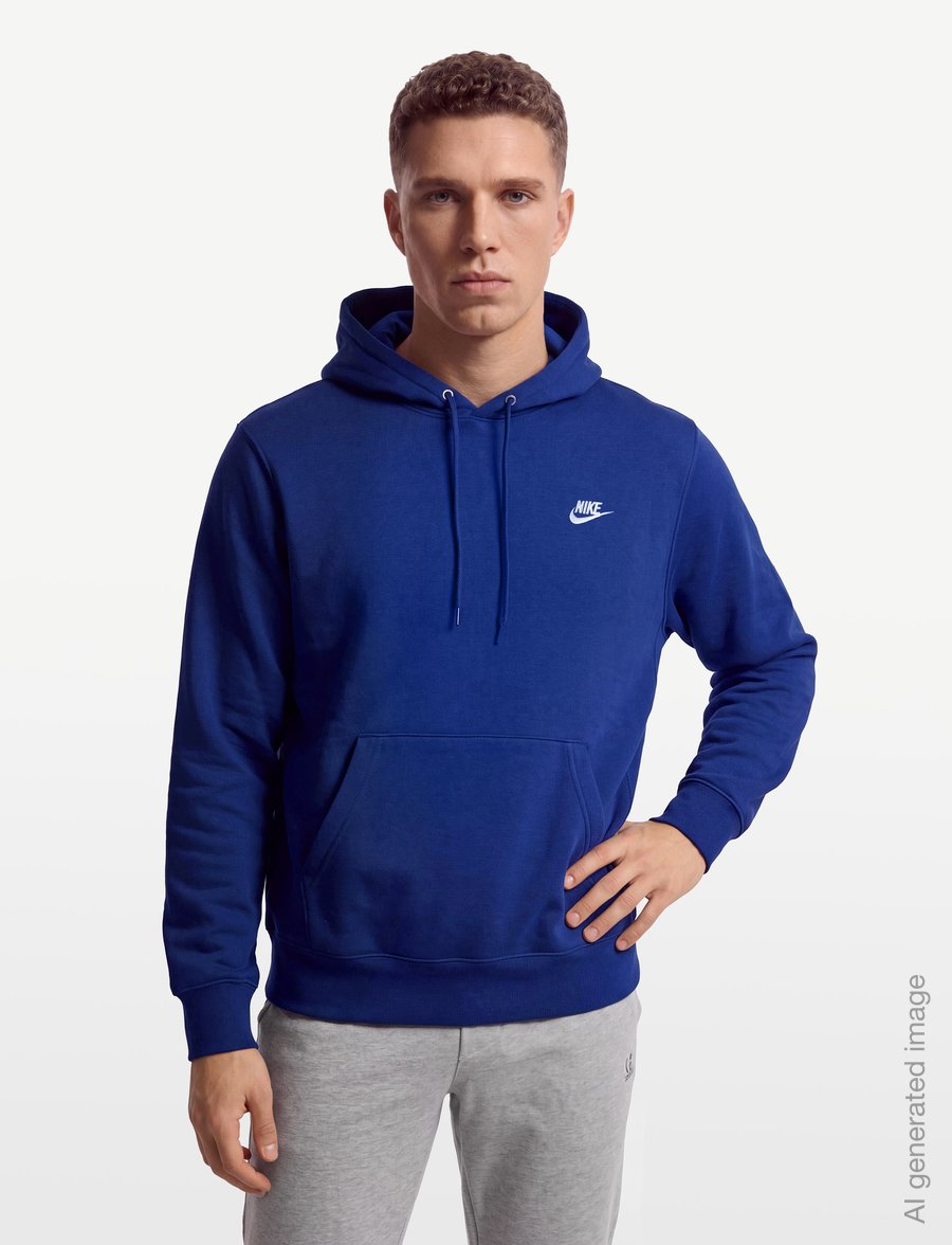 Nike - M NK CLUB BB PO HOODIE - huvtröjor - deep royal blue/deep royal blu - 3