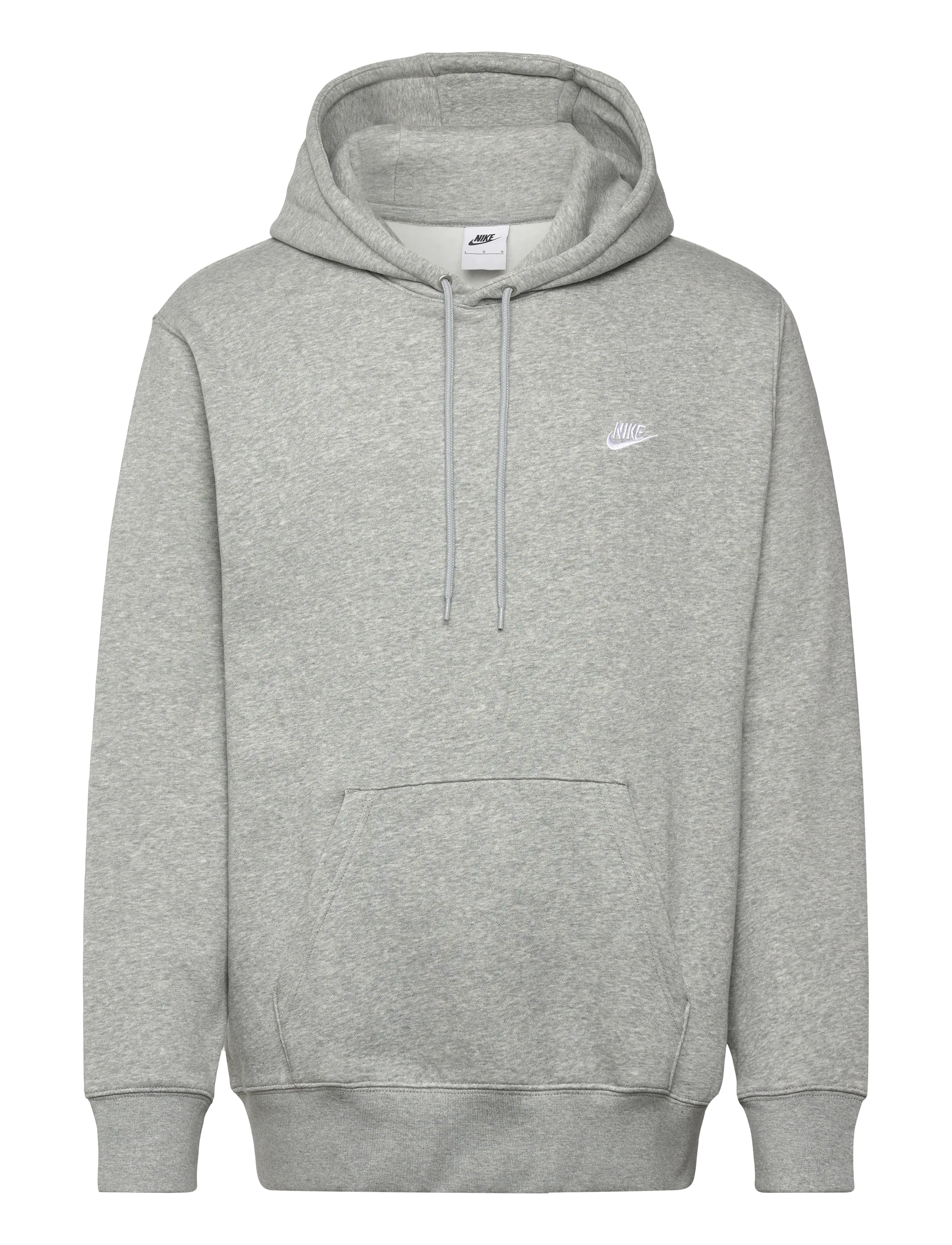 Nike M NK CLUB BB PO HOODIE - Kapuzenpullover - DK GREY HEATHER/LT SMOKE GREY/ / grey
