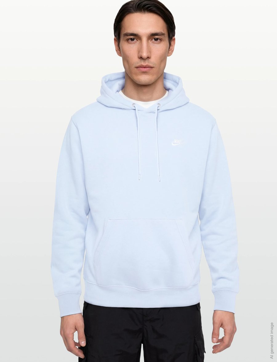 Nike - M NK CLUB BB PO HOODIE - overdele - hydrogen blue/hydrogen blue/wh - 3