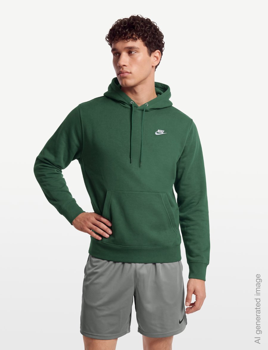 Nike - M NK CLUB BB PO HOODIE - sweatshirts - fir/fir/white - 3