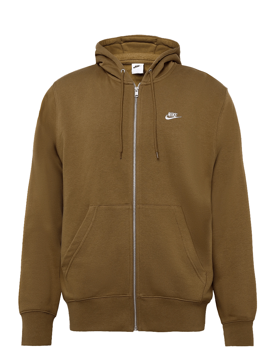 Nike - Nike Club Full Zip Hoodie - overdele - ale brown/ale brown/white - 0