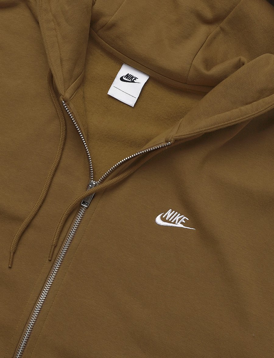 Nike - Nike Club Full Zip Hoodie - overdele - ale brown/ale brown/white - 2