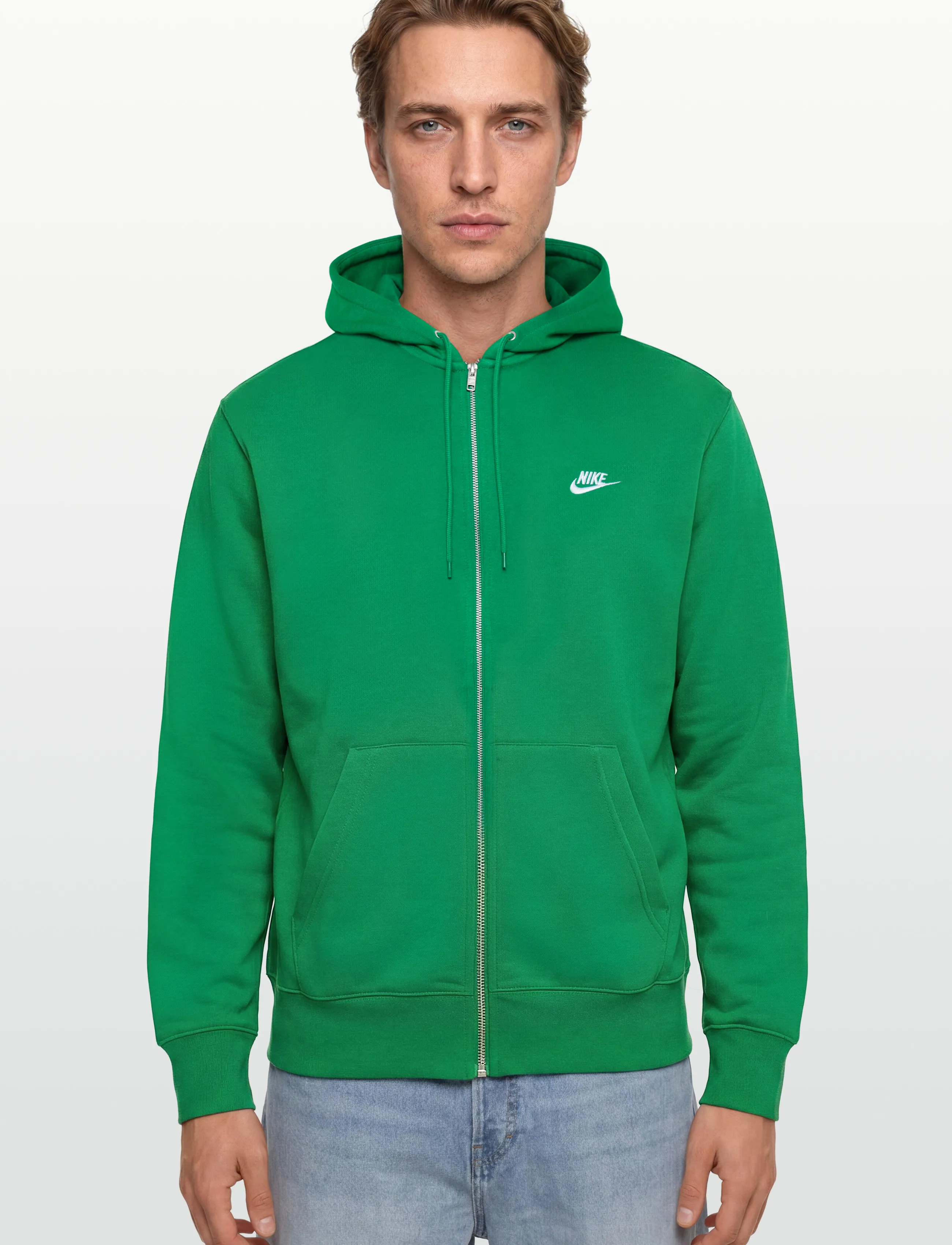 Nike - Nike Club Full Zip Hoodie - overdele - malachite/malachite/white - 3