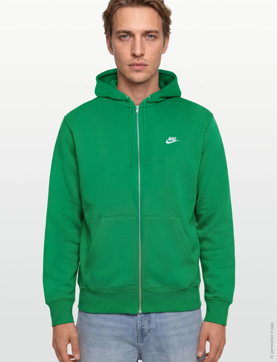 Nike - Nike Club Full Zip Hoodie - overdele - malachite/malachite/white - 3