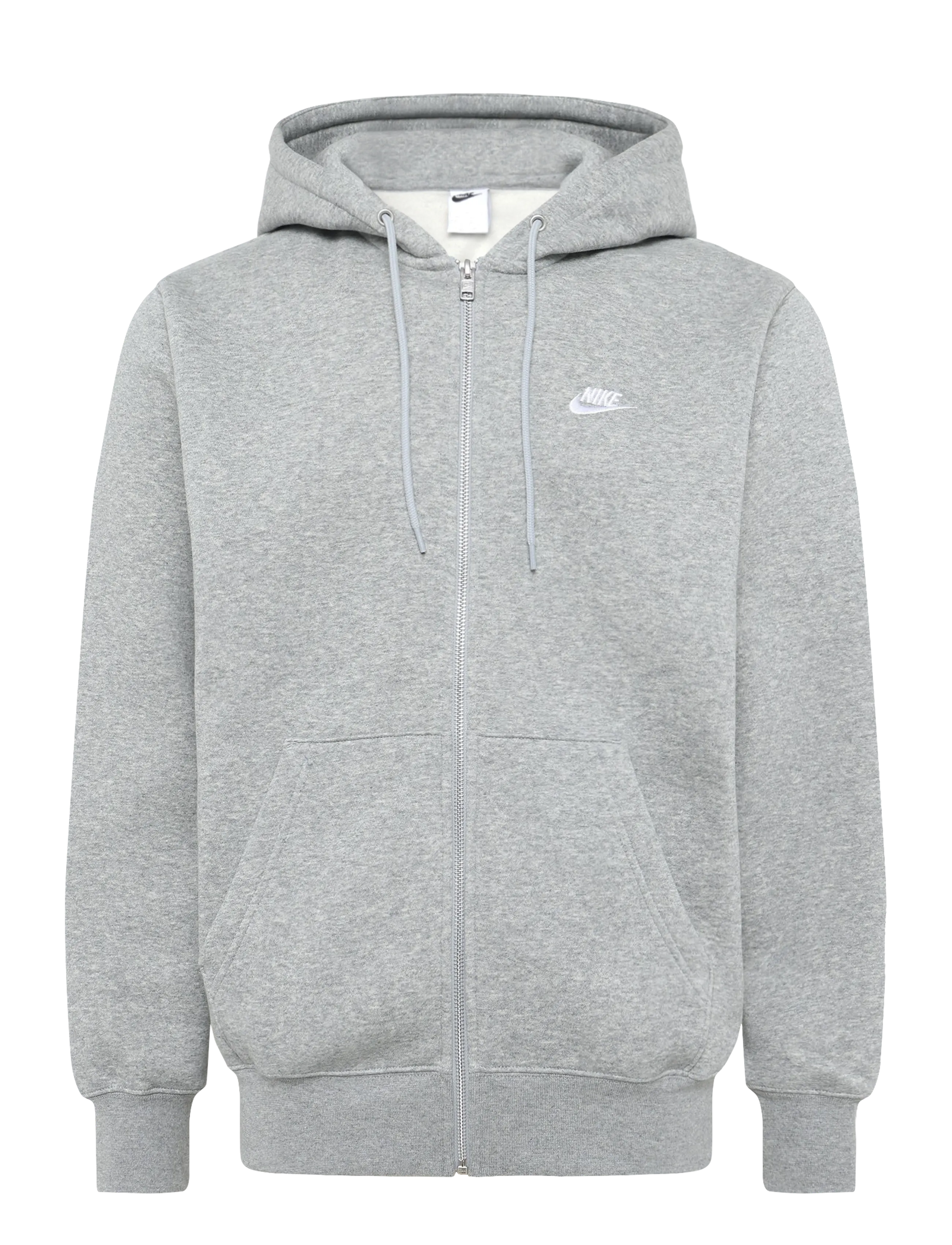 Nike Nike Club Full Zip Hoodie - Streetstyle - DK GREY HEATHER/LT SMOKE GREY/ / grey
