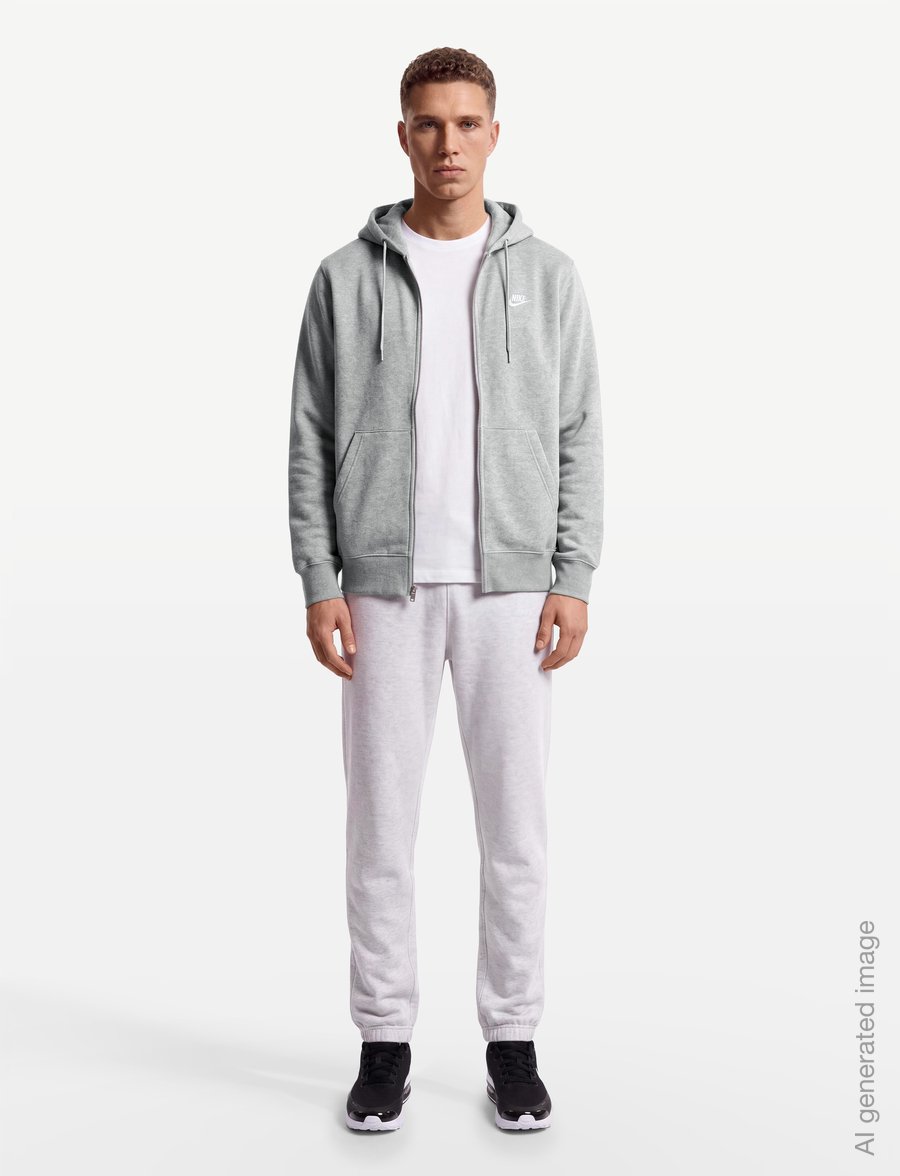 Nike - Nike Club Full Zip Hoodie - kapuutsiga dressipluusid - dk grey heather/lt smoke grey/ - 0