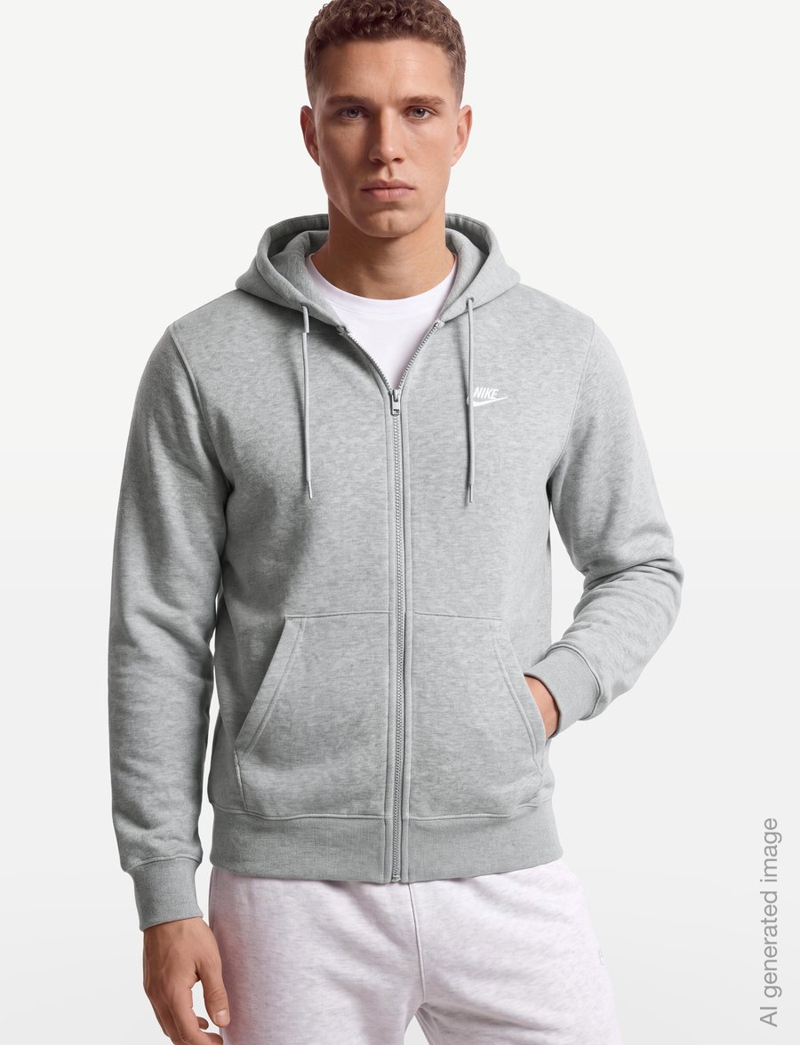 Nike - Nike Club Full Zip Hoodie - kapuutsiga dressipluusid - dk grey heather/lt smoke grey/ - 3