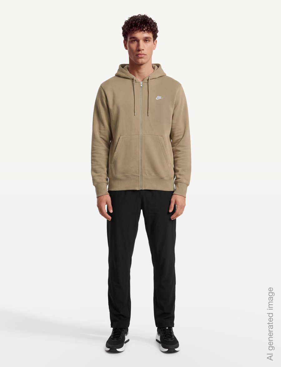 Nike - Nike Club Full Zip Hoodie - huvtröjor - parachute beige/parachute beig - 0