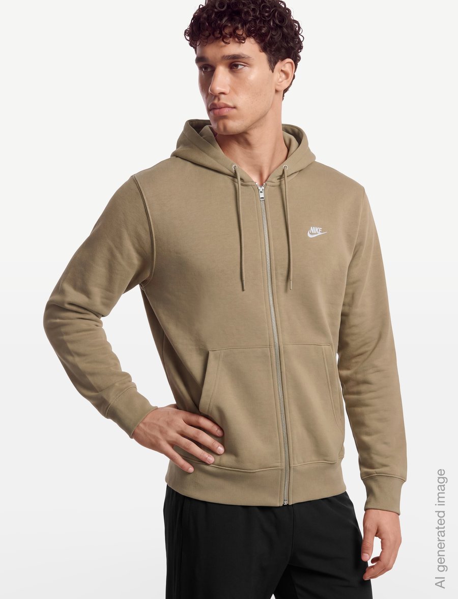 Nike - Nike Club Full Zip Hoodie - huvtröjor - parachute beige/parachute beig - 3