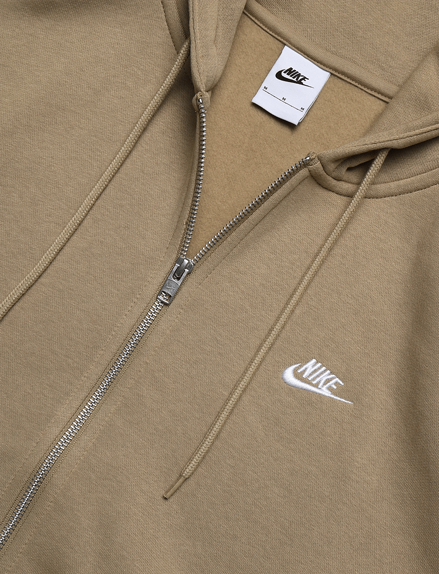 Nike - Nike Club Full Zip Hoodie - overdele - parachute beige/parachute beig - 2