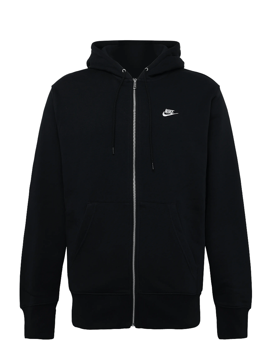 Nike - Nike Club Full Zip Hoodie - overdele - black/black/white - 0