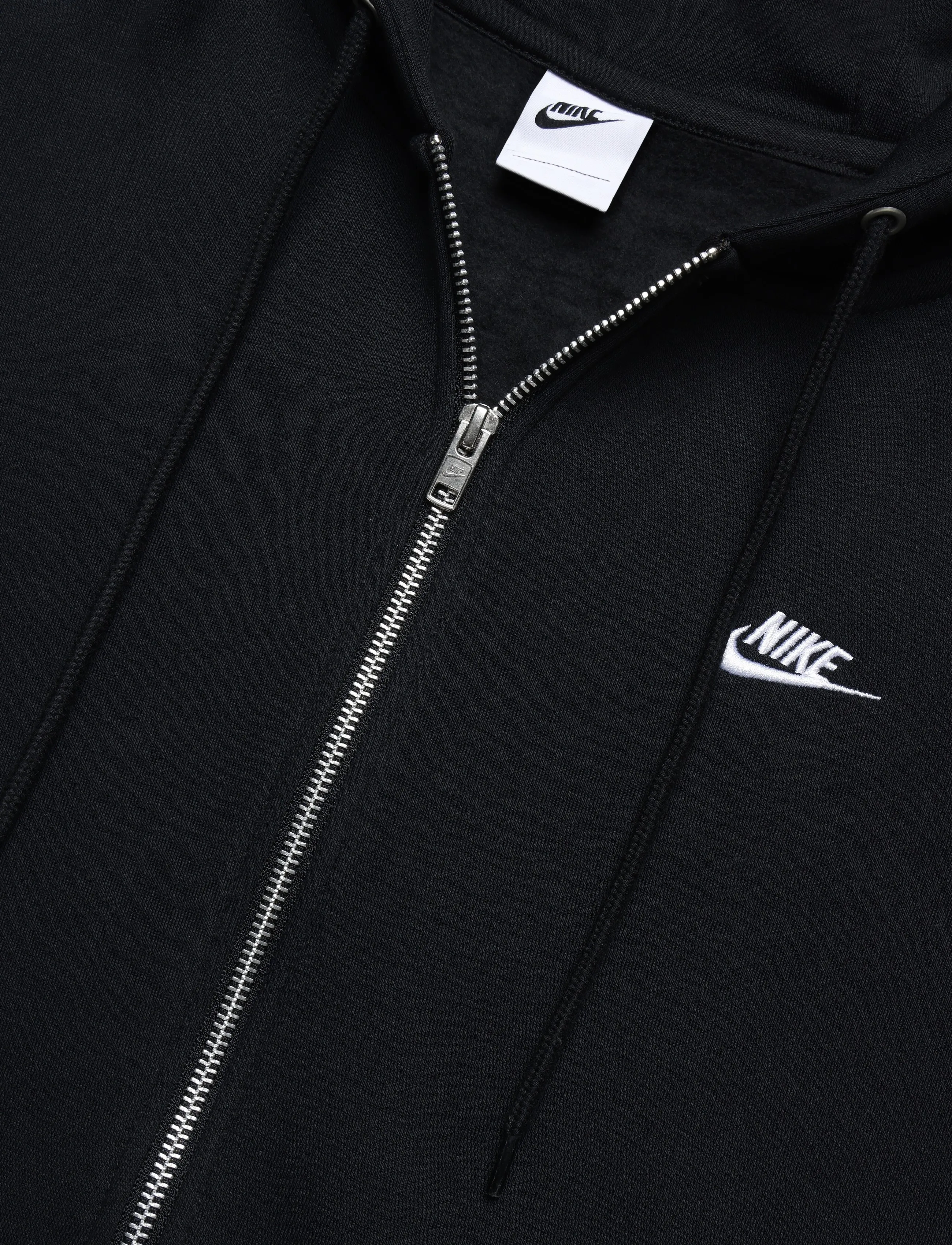 Nike - Nike Club Full Zip Hoodie - overdele - black/black/white - 2