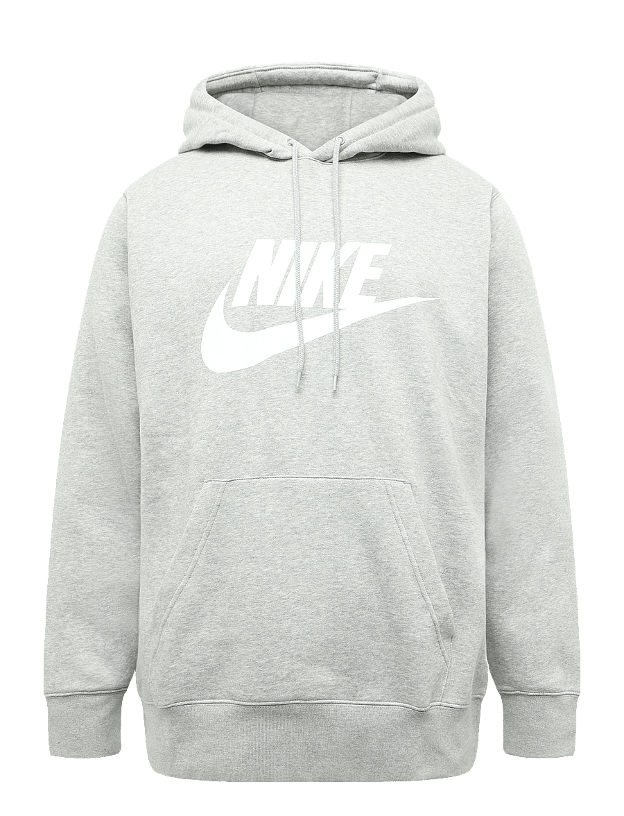 Nike - NIKE CLUB LOGO HOODIE - overdele - dk grey heather/lt smoke grey/ - 0