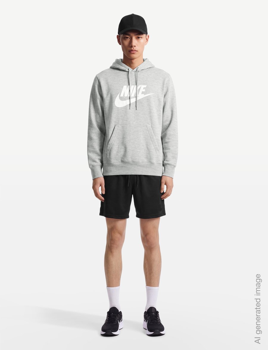 Nike - NIKE CLUB LOGO HOODIE - kapuutsiga dressipluusid - dk grey heather/lt smoke grey/ - 0