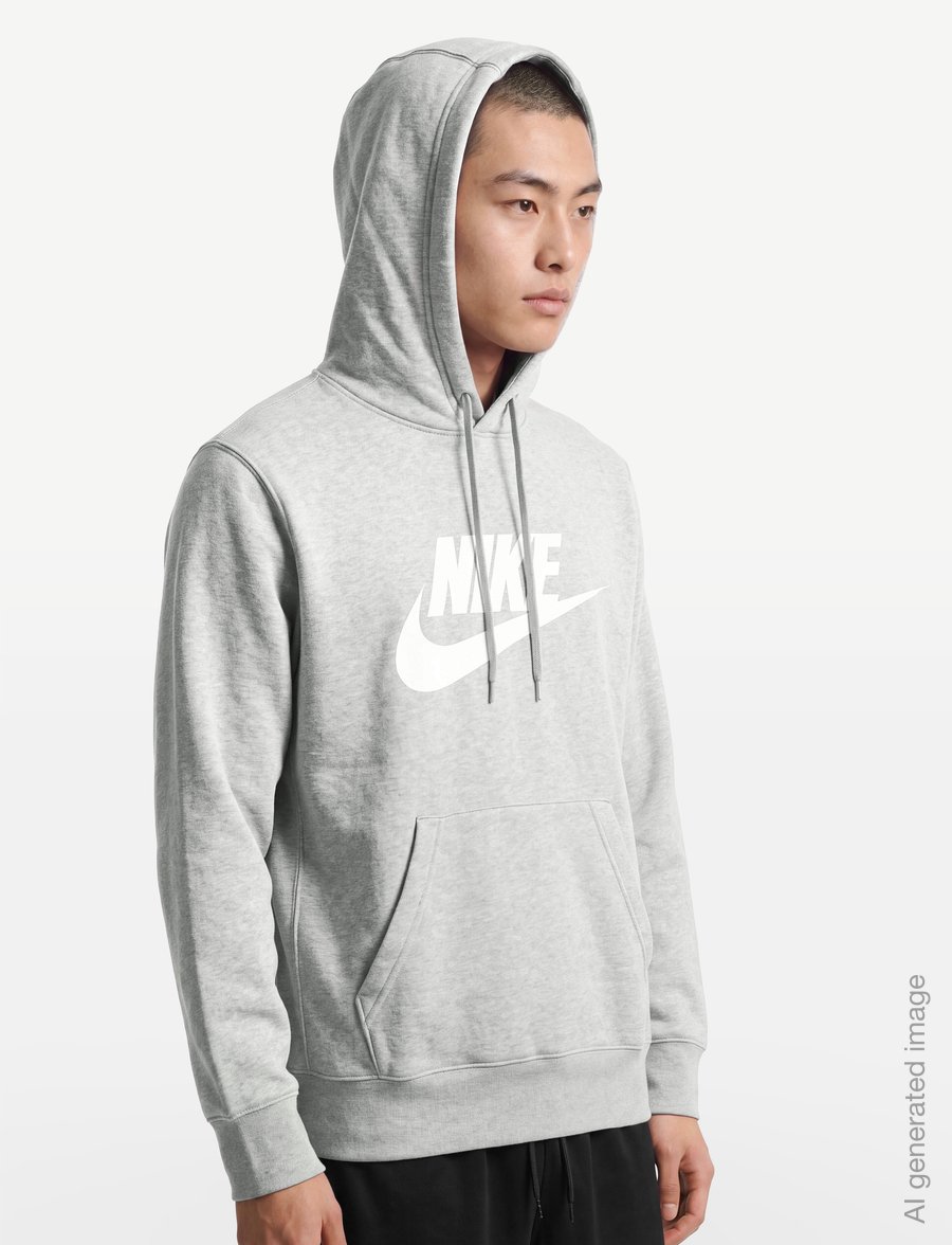 Nike - NIKE CLUB LOGO HOODIE - kapuutsiga dressipluusid - dk grey heather/lt smoke grey/ - 3