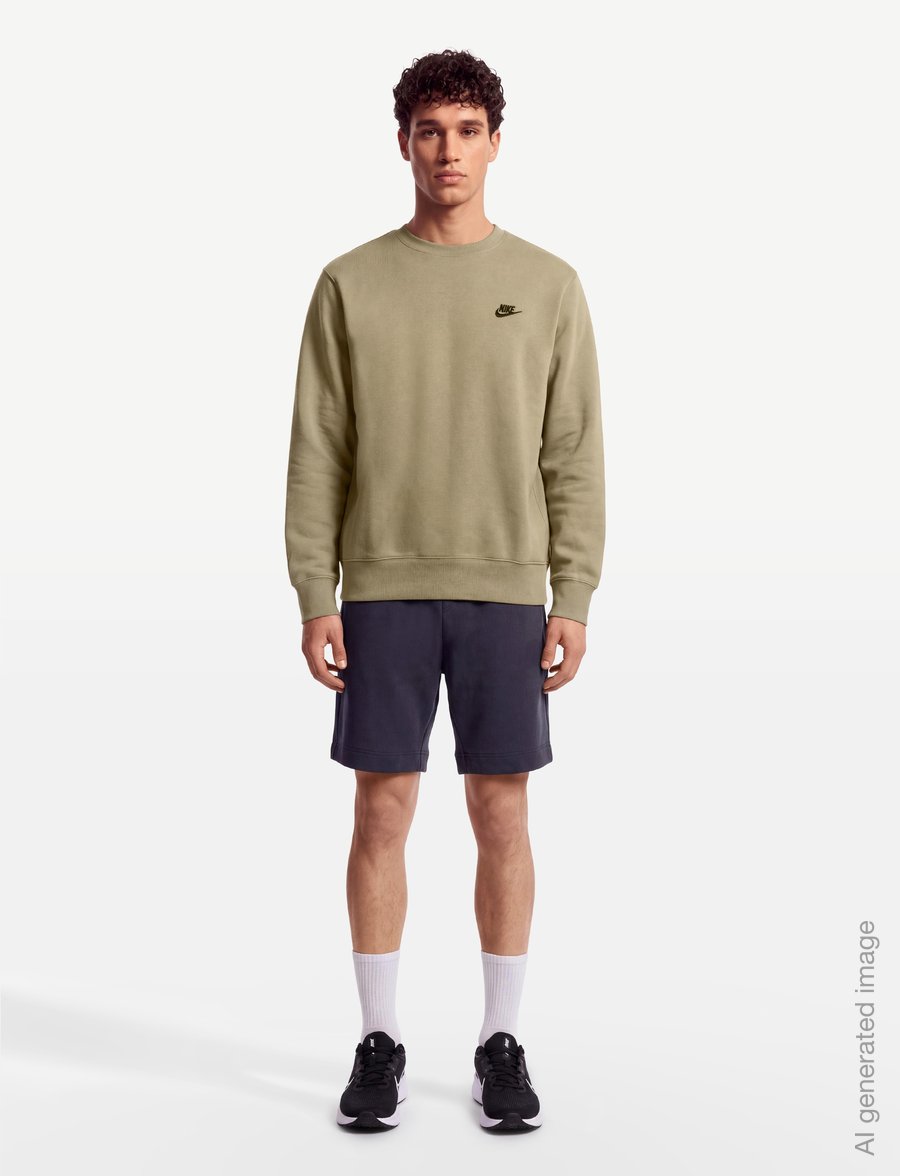Nike - M NK CLUB BB CREW - oberteile - parachute beige/obsidian - 0