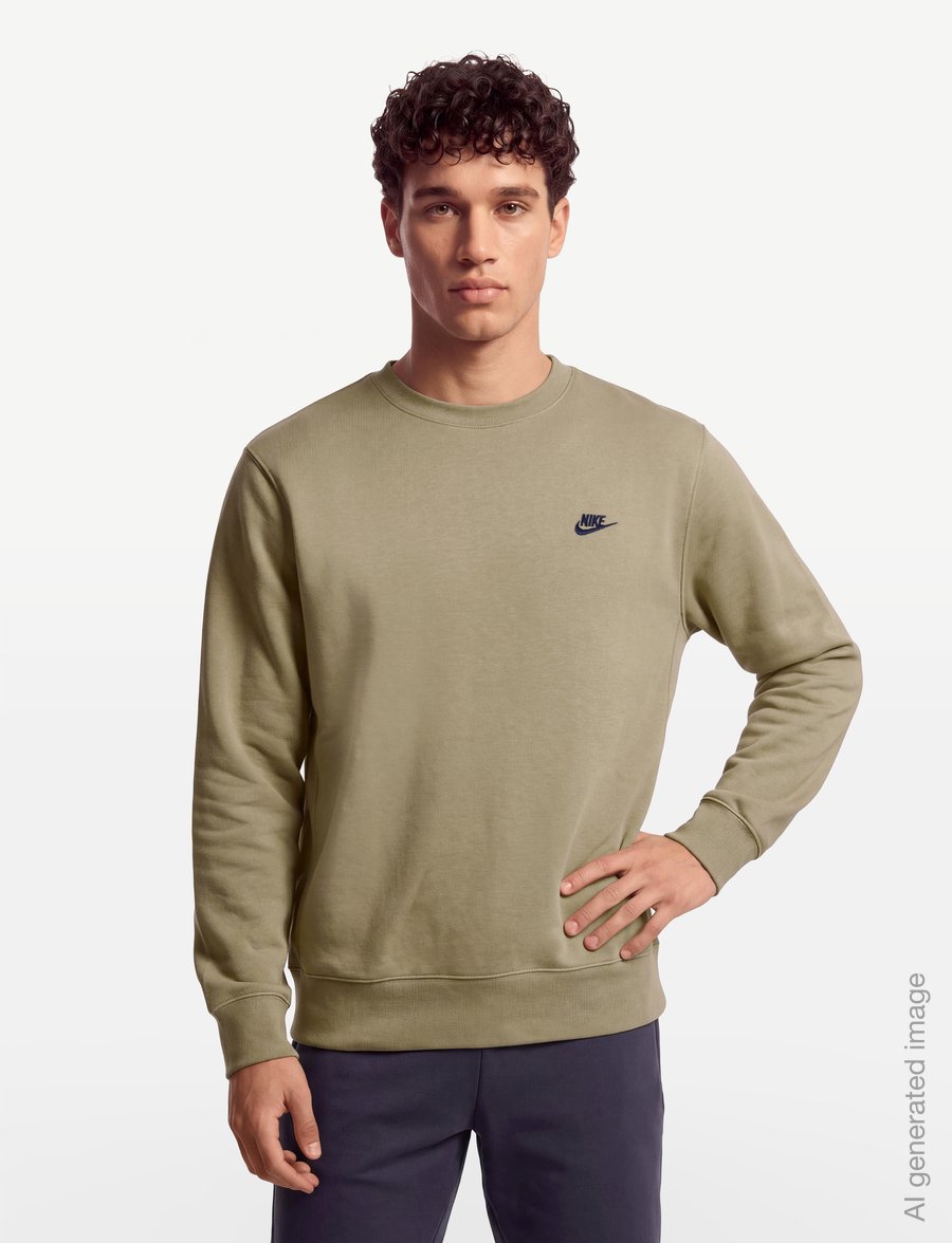 Nike - M NK CLUB BB CREW - oberteile - parachute beige/obsidian - 3