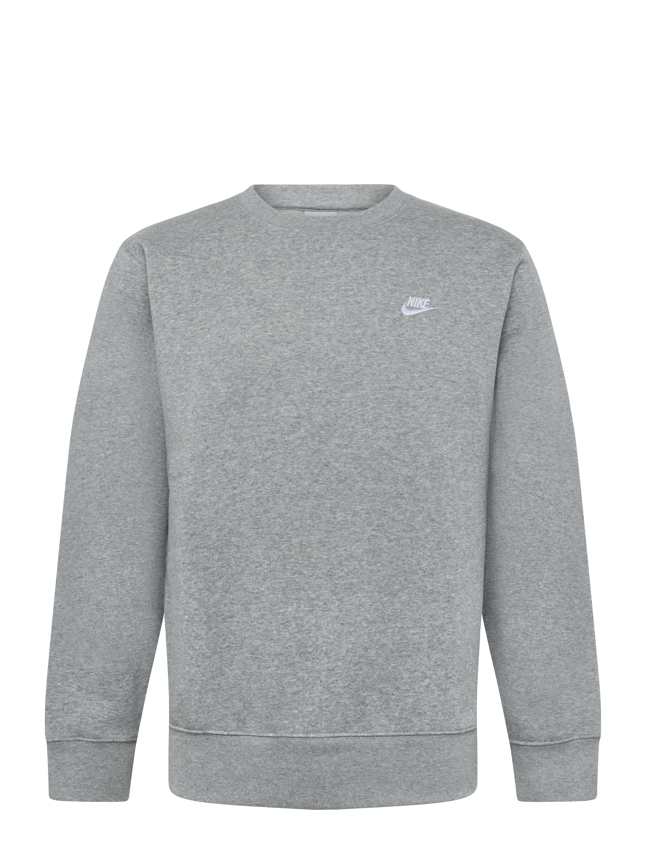Nike M NK CLUB BB CREW - Tøj - DK GREY HEATHER/WHITE / grey