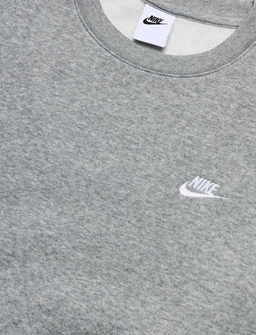Nike - M NK CLUB BB CREW - alussärgid - dk grey heather/white - 2