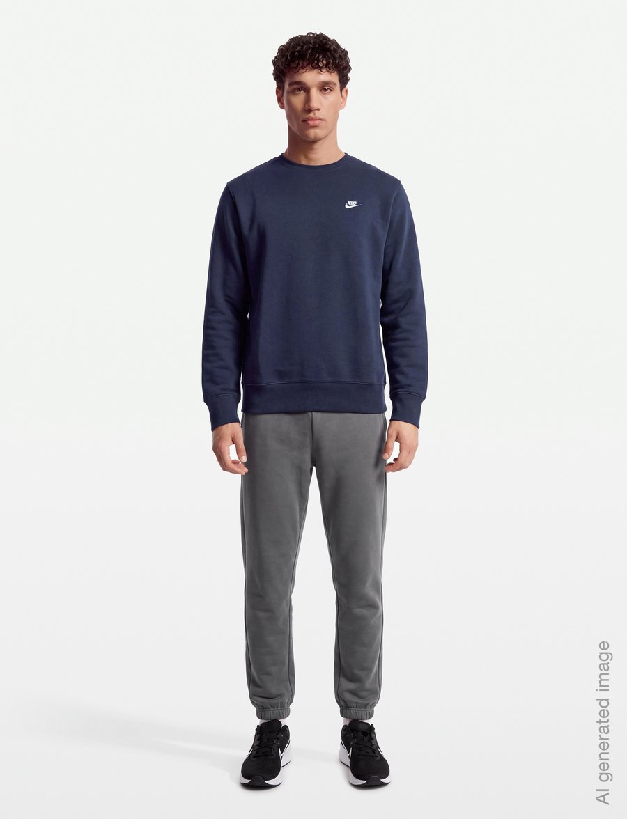 Nike - M NK CLUB BB CREW - oberteile - obsidian/white - 0