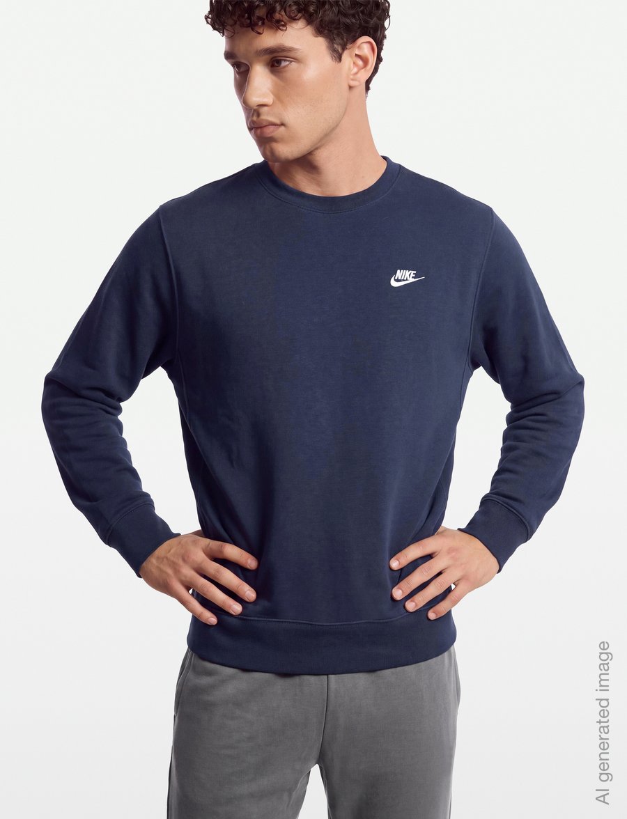 Nike - M NK CLUB BB CREW - oberteile - obsidian/white - 3