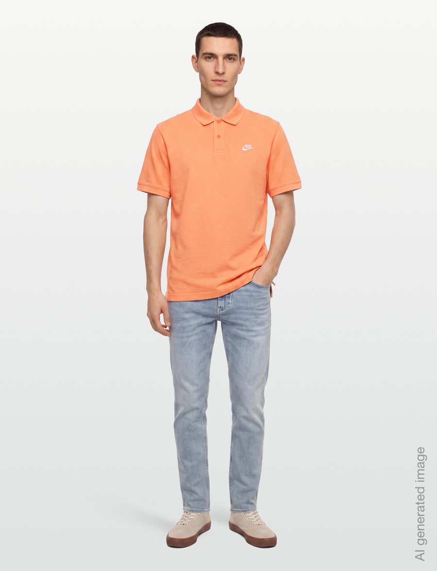 Nike - Nike Club Pique Polo - toppe & t-shirts - orange frost/white - 0