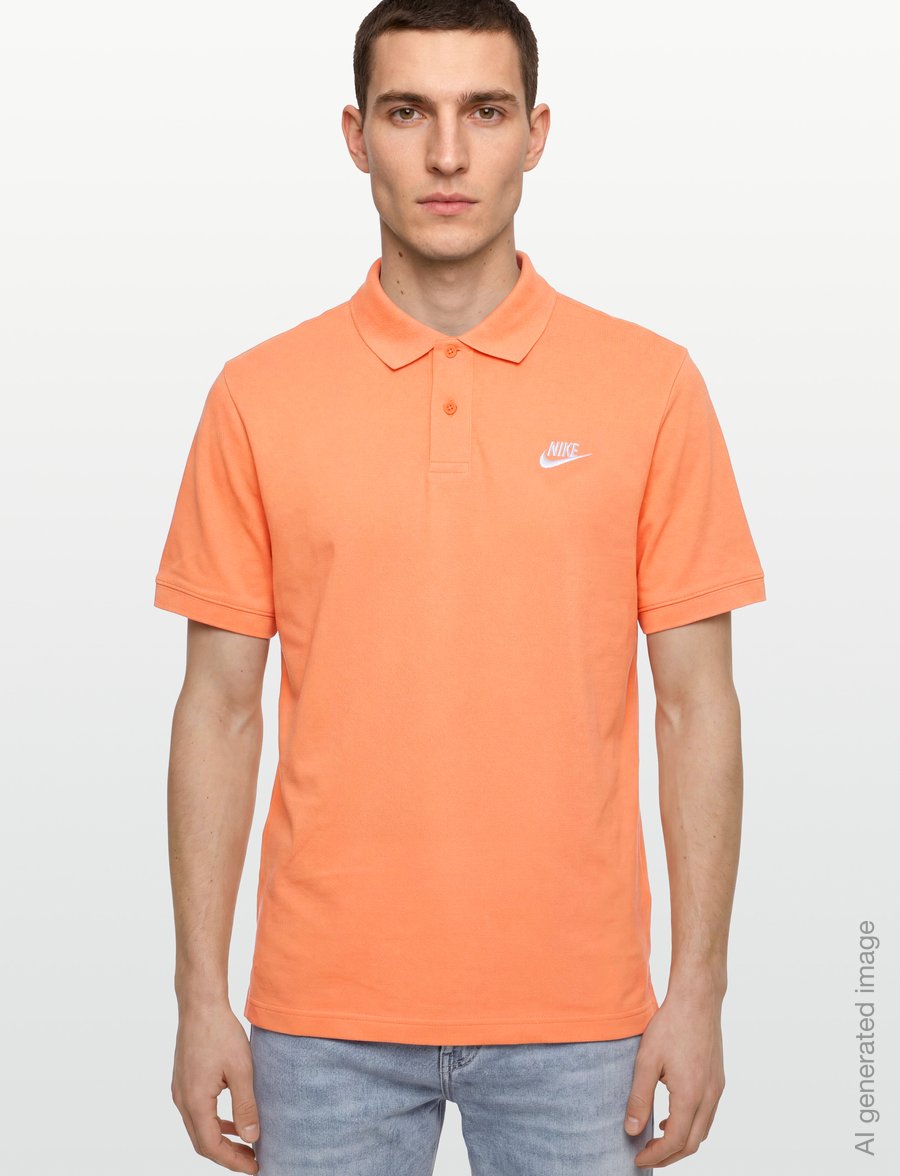 Nike - Nike Club Pique Polo - toppe & t-shirts - orange frost/white - 3