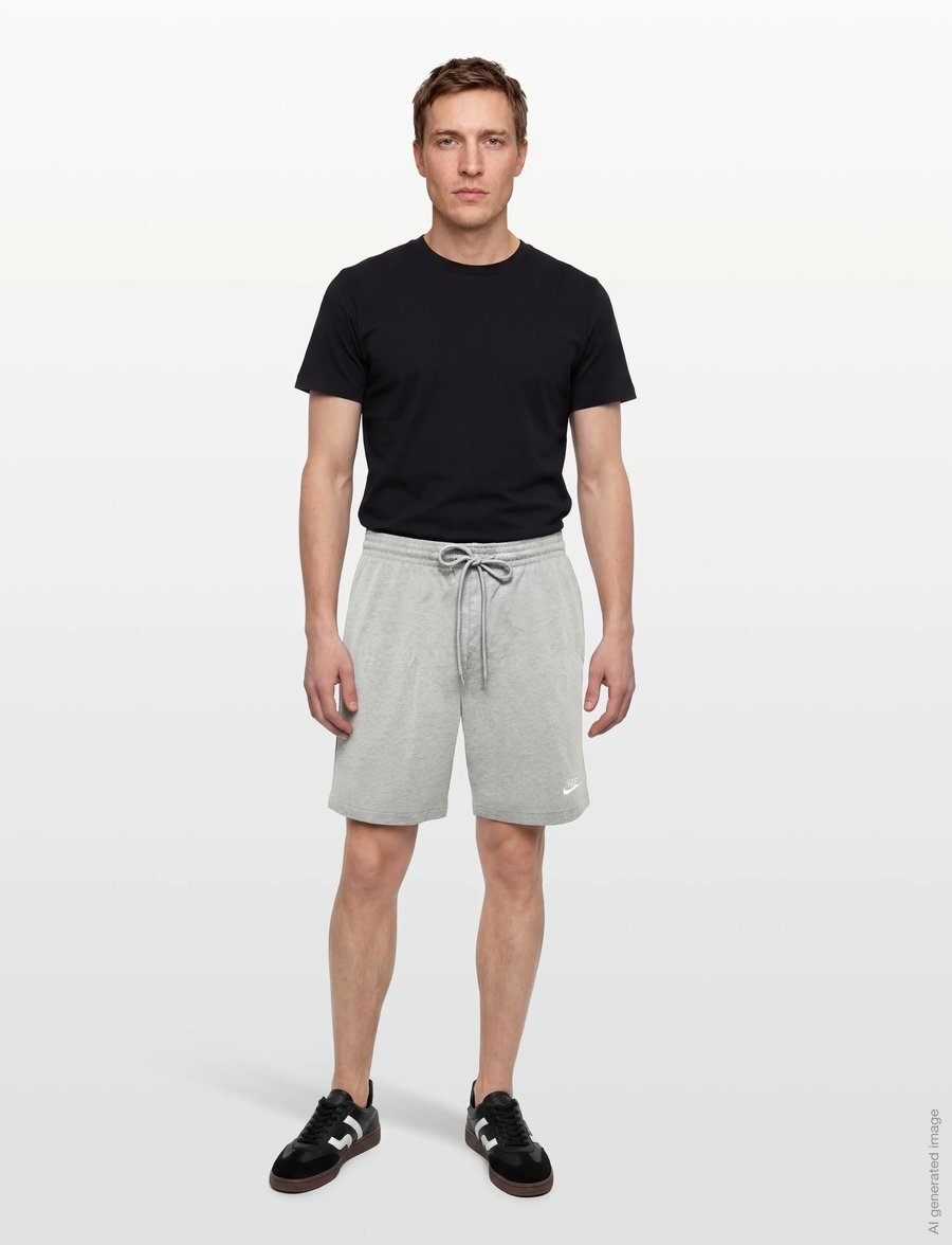 Nike - NIKE CLUB SHORT - apakšējie krekli - dk grey heather/white - 0
