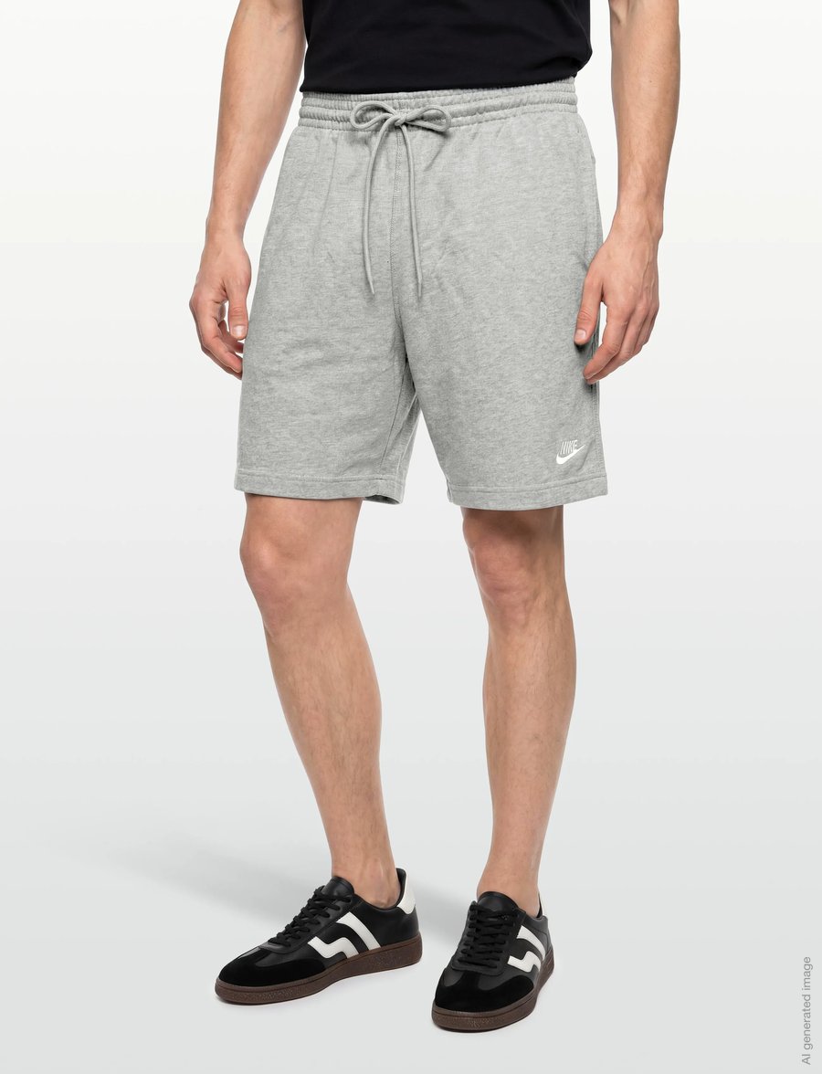 Nike - NIKE CLUB SHORT - apakšējie krekli - dk grey heather/white - 3