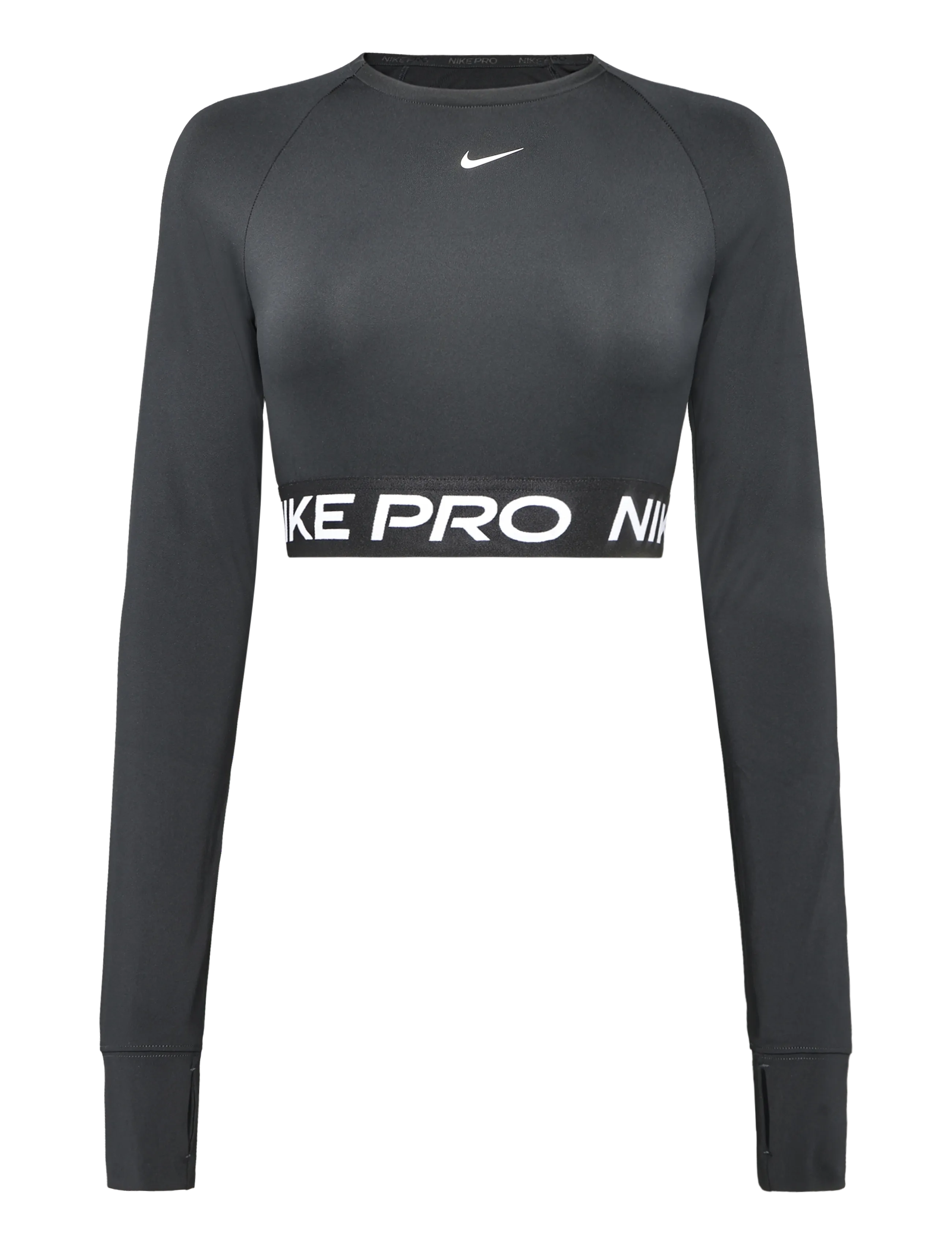 Nike NIKE PRO DF 365 CROP LS - Langarmshirts - BLACK/WHITE / black