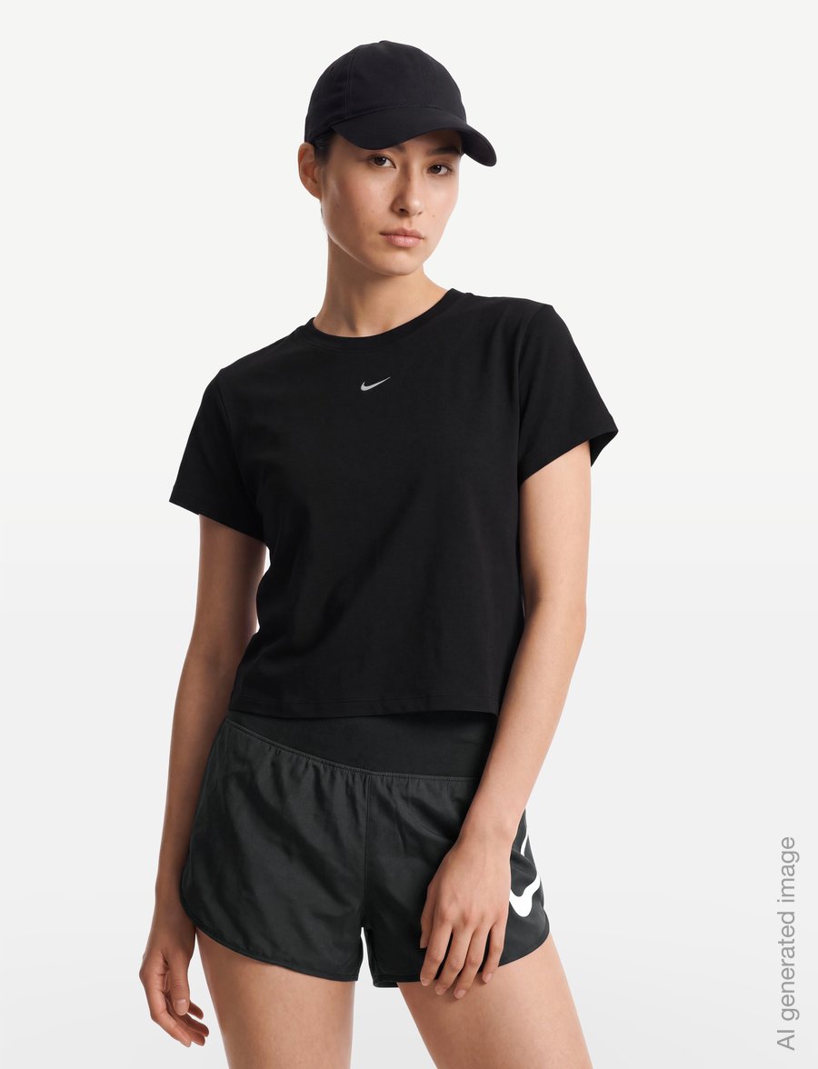 Nike - W NSW NK CHLL KNT MD CRP - t-shirts - black/white - 3