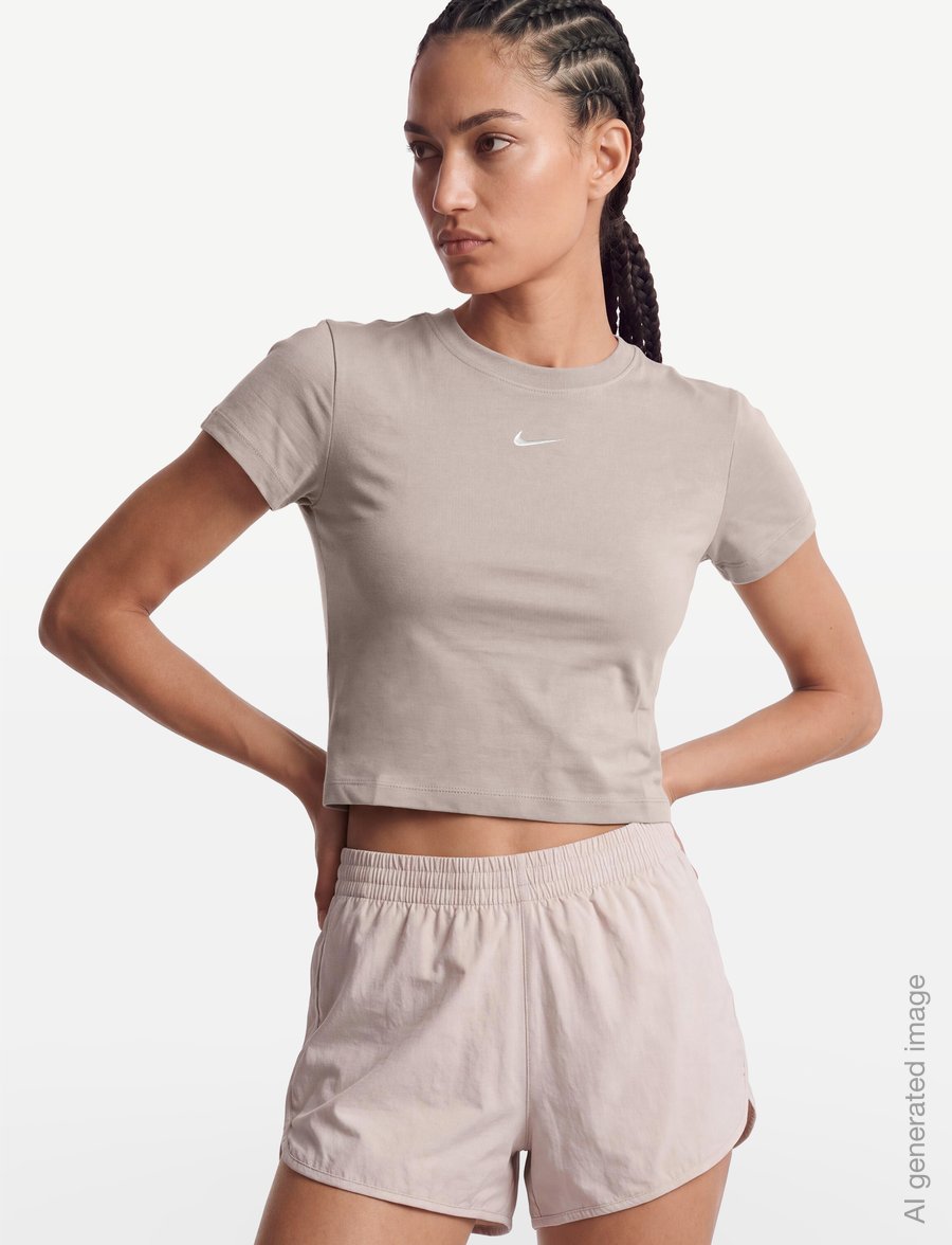 Nike - W NSW NK CHLL KNT MD CRP - t-shirts - cream ii/sail - 3