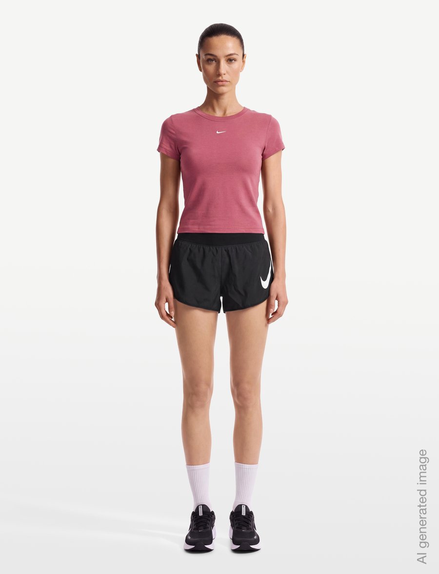 Nike - W NSW NK CHLL KNT MD CRP - t-shirts - pink smoke/sail - 0